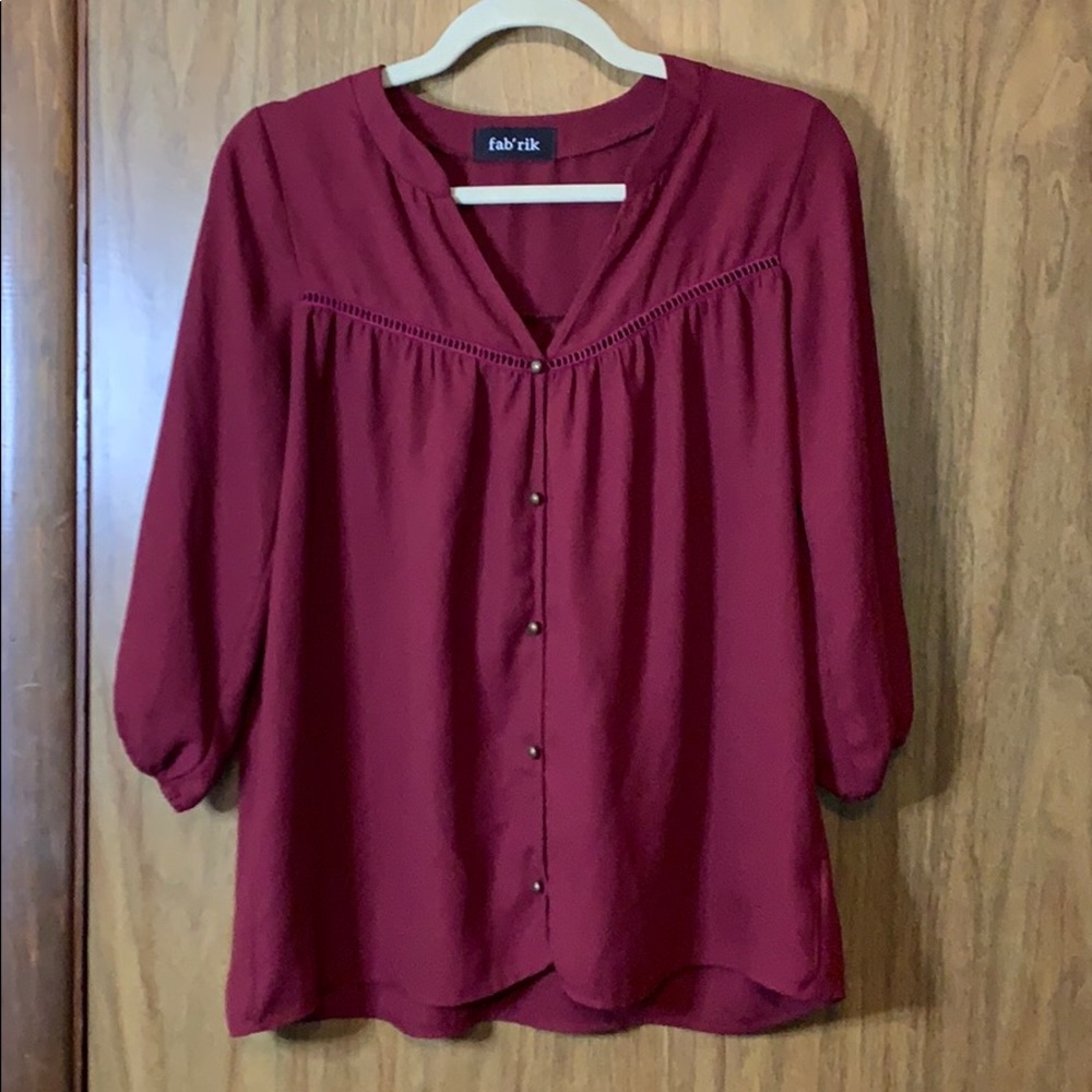 Maroon loose fit blouse
